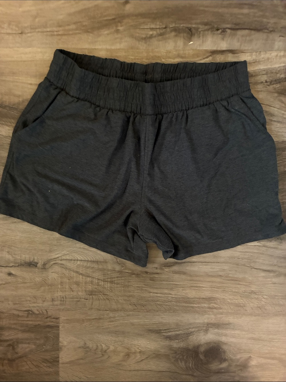 Athletic Works Black Elastic-Waist Athletic Shorts